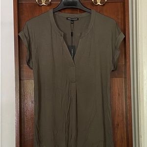 Forrest Green/ Button Back Blouse